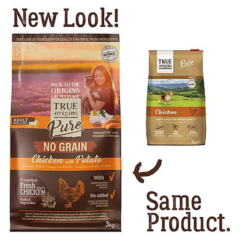 True Origins Pure - Croquettes au Poulet sans Céréales pour Chien Adulte