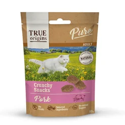 True Origins Pure - Friandises Crunchy au Porc pour Chats - 50g
