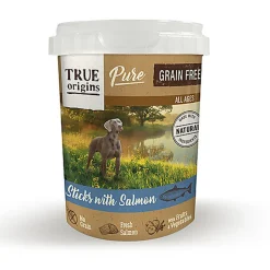 True Origins Pure - Sticks Sans Céréales au Saumon pour Chiens - 300g