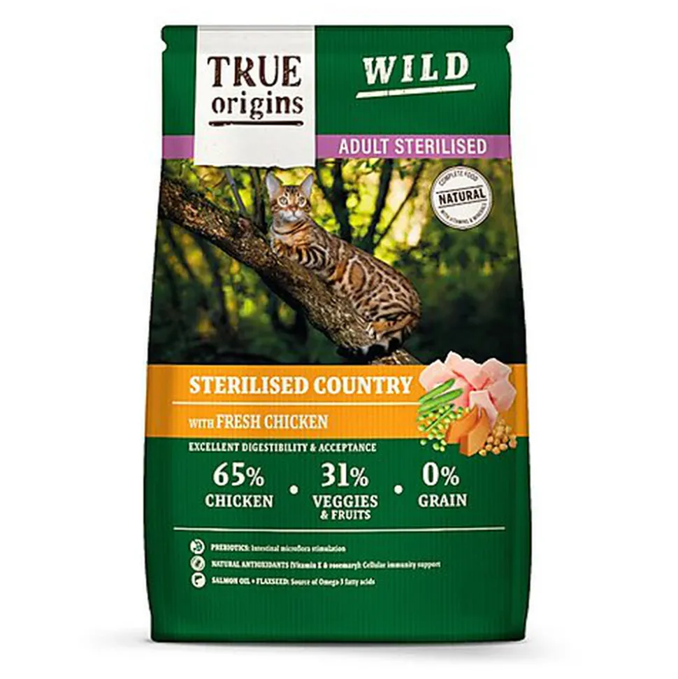 True Origins Wild - Croquettes Poulet pour Chats Adultes Stérilisés