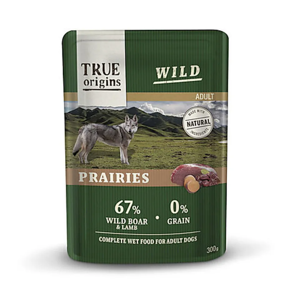 True Origins Wild - Repas Sachet Fraîcheur Sanglier & Agneau pour Chiens Adultes - 300G