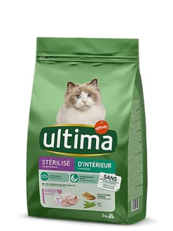 Ultima - Croquettes Chat Stérilisé d'intérieur - 3 kg