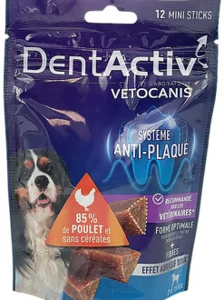 Vetocanis - Mini Sticks Dentactiv au Poulet pour Chiens - x12