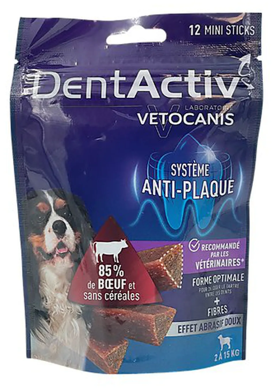 Vetocanis - Mini Sticks Dentactiv au Boeuf pour Chiens - x12