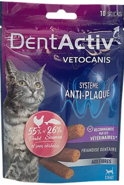 Vetocanis - Sticks Dentactiv au Poisson pour Chats - x10