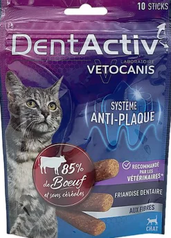 Vetocanis - Sticks Dentactiv au Bœuf pour Chats - x10