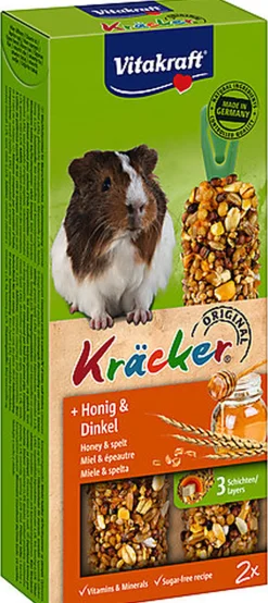 Vitakraft - Friandises Kräcker au Miel et Épautre pour Cochons d'Inde - x2