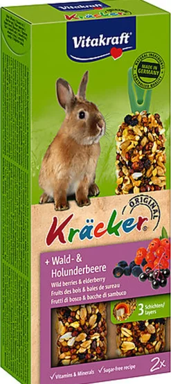 Vitakraft - Friandises Kräcker aux Fruits des Bois pour Lapins Nains - x2