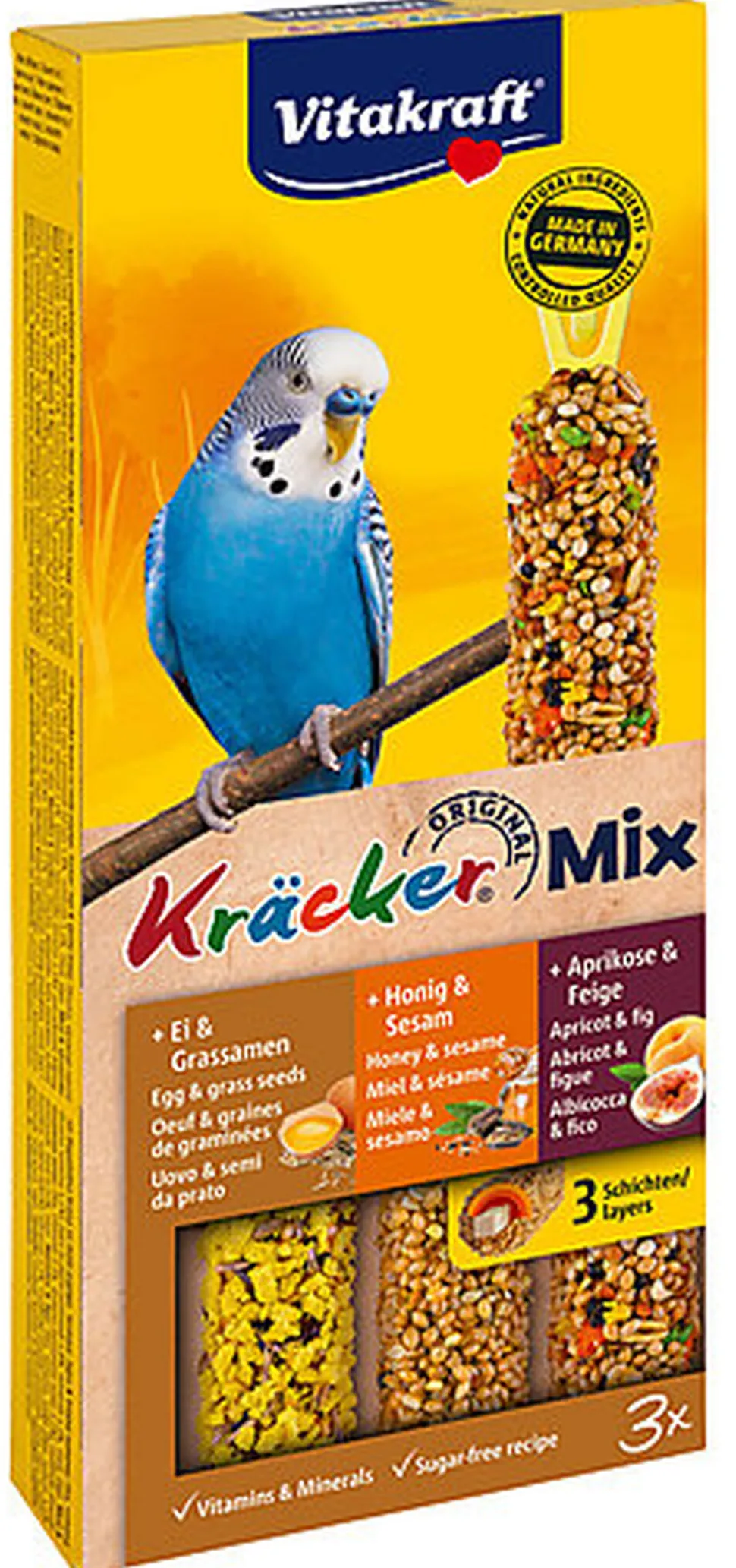 Vitakraft - Friandises Kräcker Trio-Mix pour Perruches - x3