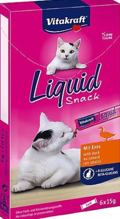 Vitakraft - Friandises Liquid Snack au Canard pour Chat - 6x15g