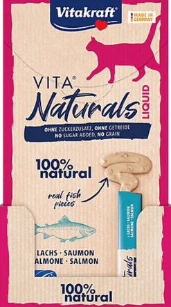 Vitakraft - Friandises Liquid VitaNaturals au Saumon pour Chats - 5x15g