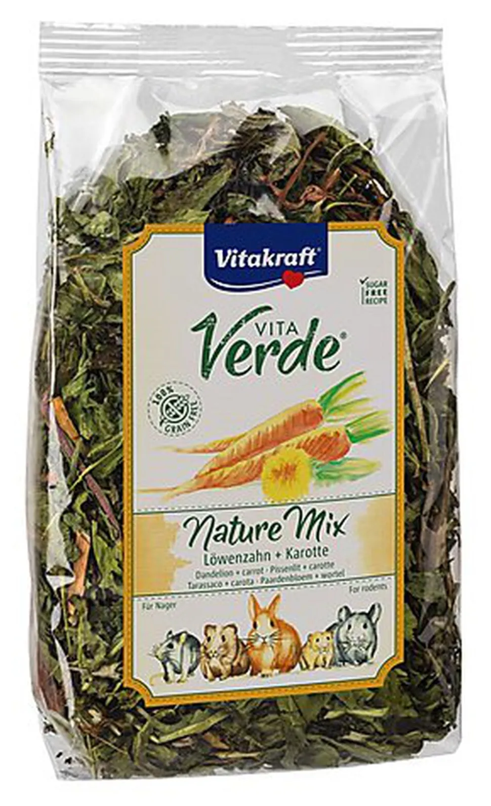 Vitakraft - Friandises Nature Mix Pissenlit et Carotte pour Rongeur - 100g