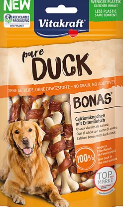 Vitakraft - Friandises Os Pure Duck au Canard pour Chiens - 80g