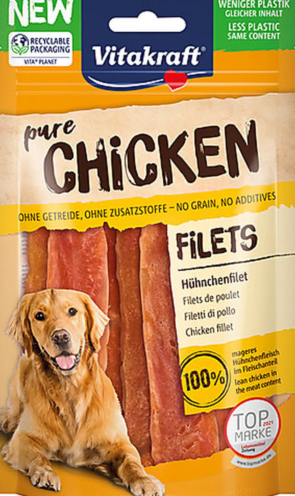 Vitakraft - Friandises Pure Chicken Filets au Poulet pour Chiens - 80g