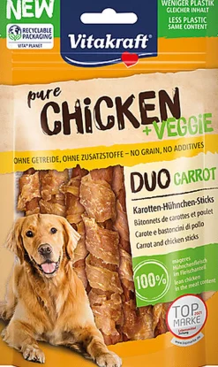 Vitakraft - Friandises Pure Chicken + Veggie Carottes et Poulet pour Chiens - 80g