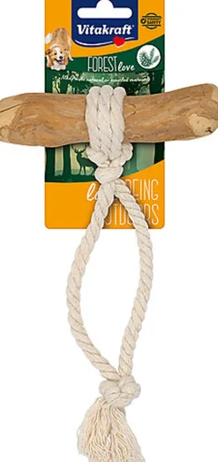 Vitakraft - Jouet Os Bois de Caféier et Corde Forest Love
