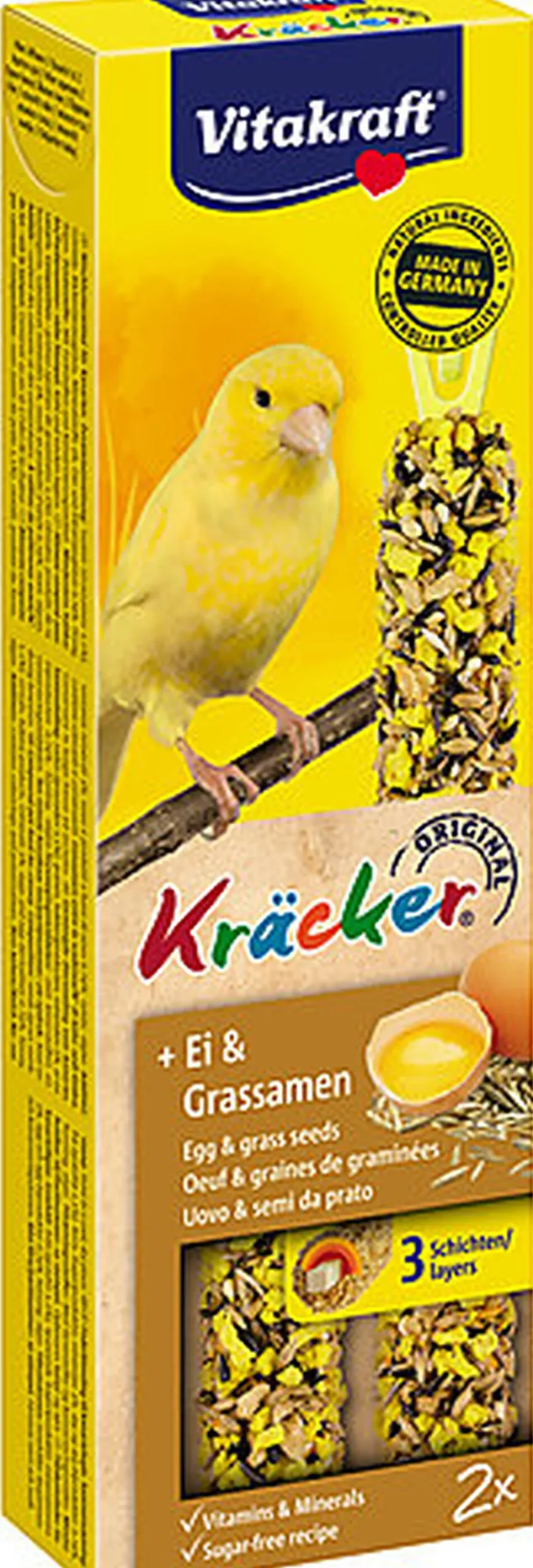 Vitakraft - Kräcker Œuf et graines de Graminées pour Canaris x2