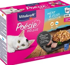 Vitakraft - Multipack Poésie Délice en Gelée Viande et Poisson pour Chats - 6x85g