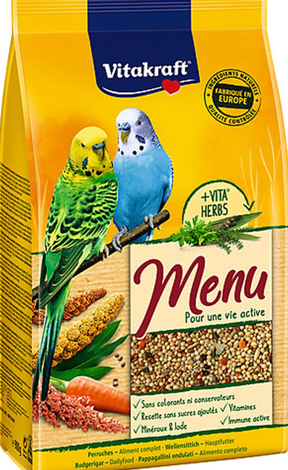 Vitakraft - Sachet Fraîcheur Premium Menu pour Perruches - 900g