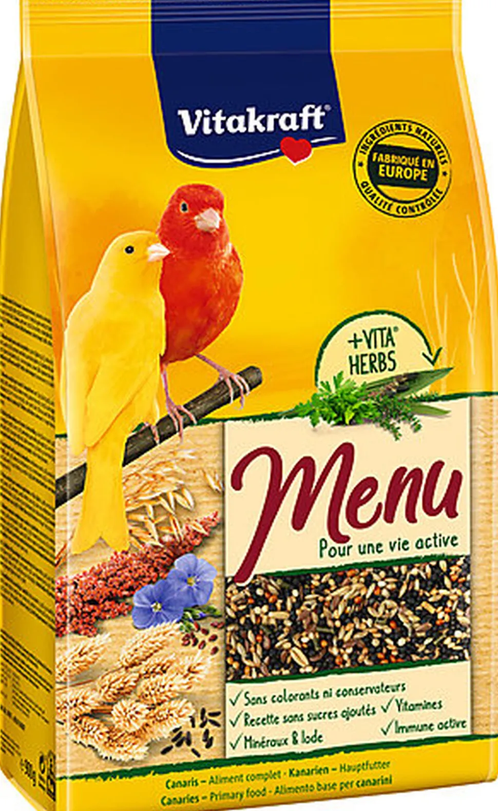 Vitakraft - Sachet Fraîcheur Premium Menu pour Canaris - 900g