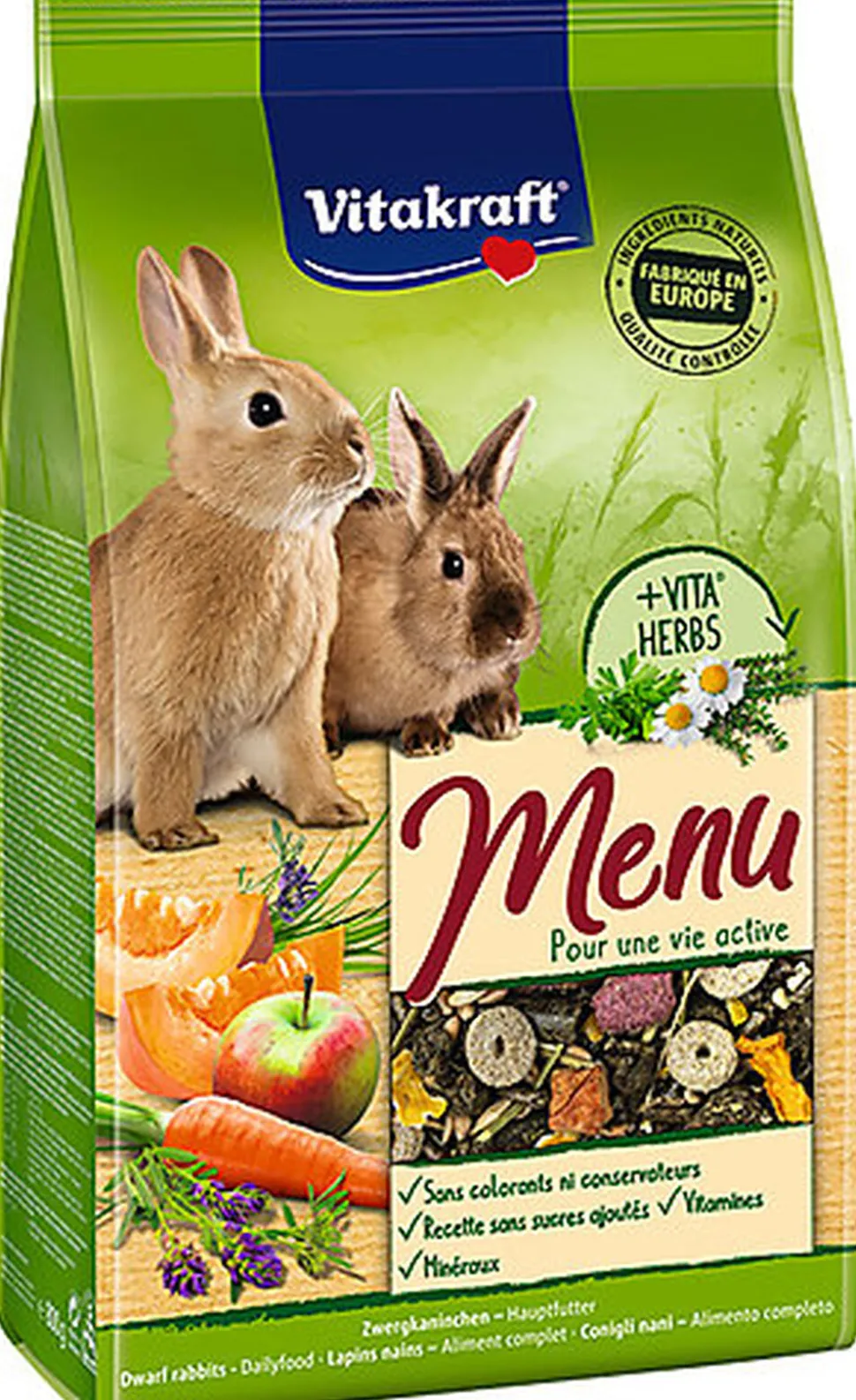 Vitakraft - Sachets Fraîcheur Premium Menu Vital pour Lapins Nains