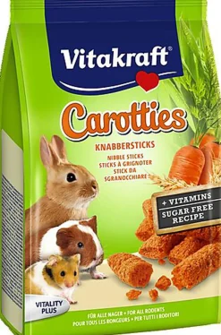 Vitakraft - Sticks à Grignoter Carotties à la Carotte pour Lapins Nains - 50g