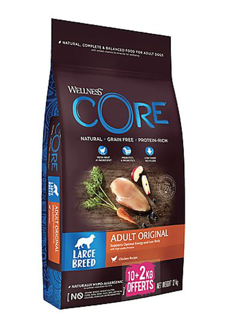 Wellness CORE - Croquettes Original Dinde et Poulet pour Chien Grande Race