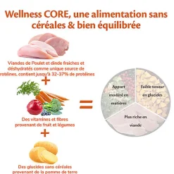 Wellness CORE - Croquettes Light Poulet et Dinde pour Chien de Petie race
