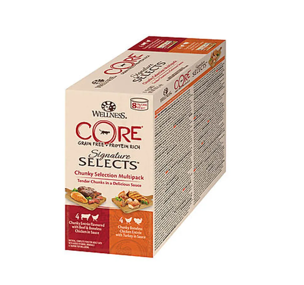 Wellness CORE - Multipack Les Tendres Dés Signature Selects pour Chat - 635g