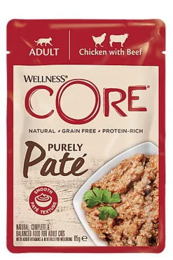WELLNESS CORE - Repas Complet Purely Pâté au Poulet & Boeuf - 85g
