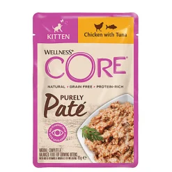WELLNESS CORE - Repas Complet Purely Pâté pour Chaton au Poulet - 85g