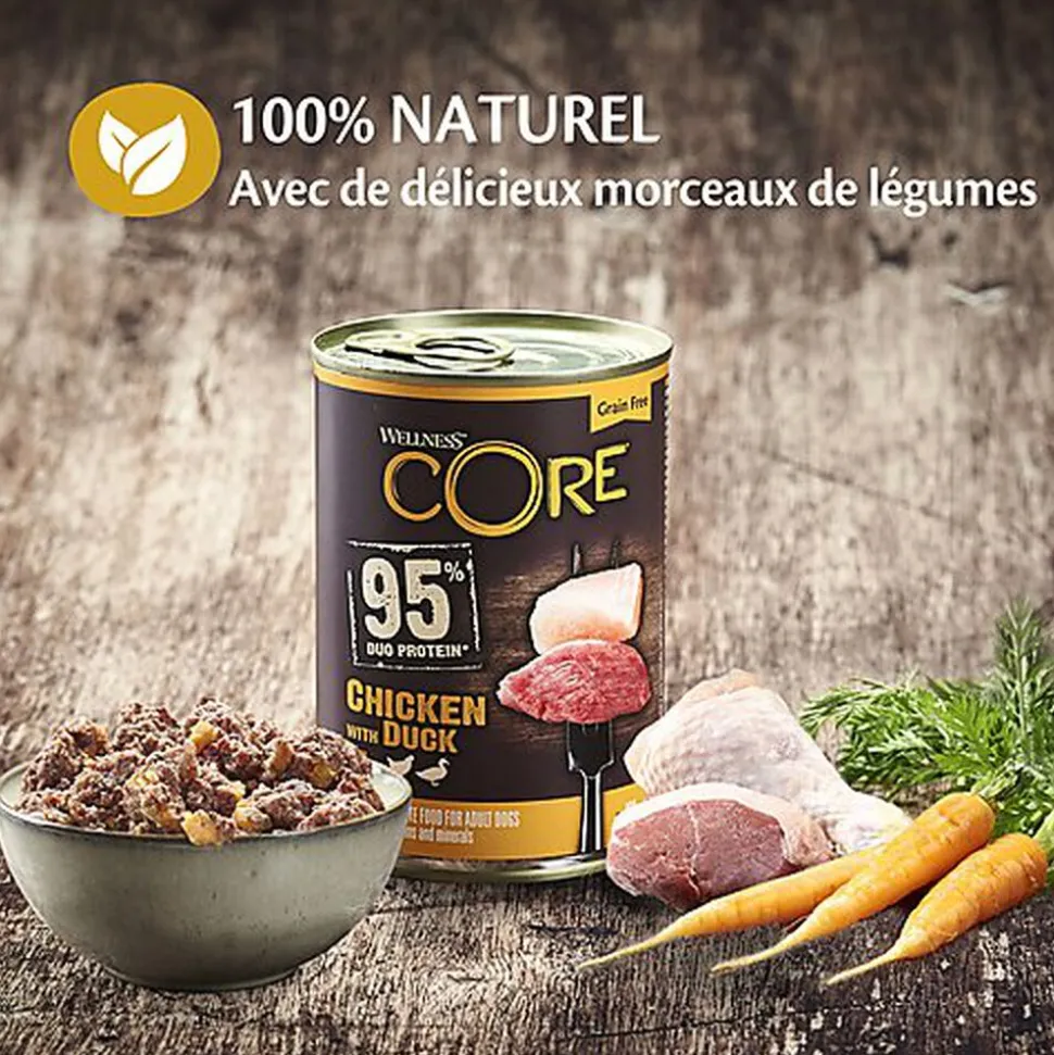 Wellness CORE - Repas Complet 95% de Poulet et Canard pour Chien - 400g