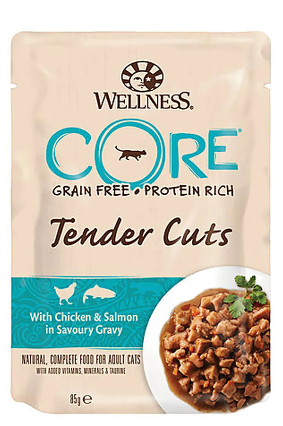Wellness CORE - Repas Tenders Cuts au Poulet et Saumon pour Chat - 85g