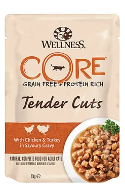 Wellness CORE - Repas Tenders Cuts au Poulet et Dinde pour Chat - 85g