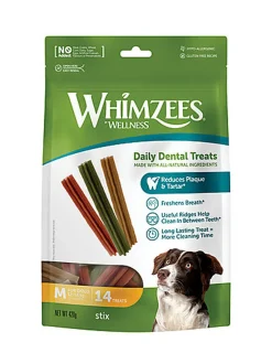 Whimzees - Bâtonnets Nature Dog Treats M pour Chien - x14