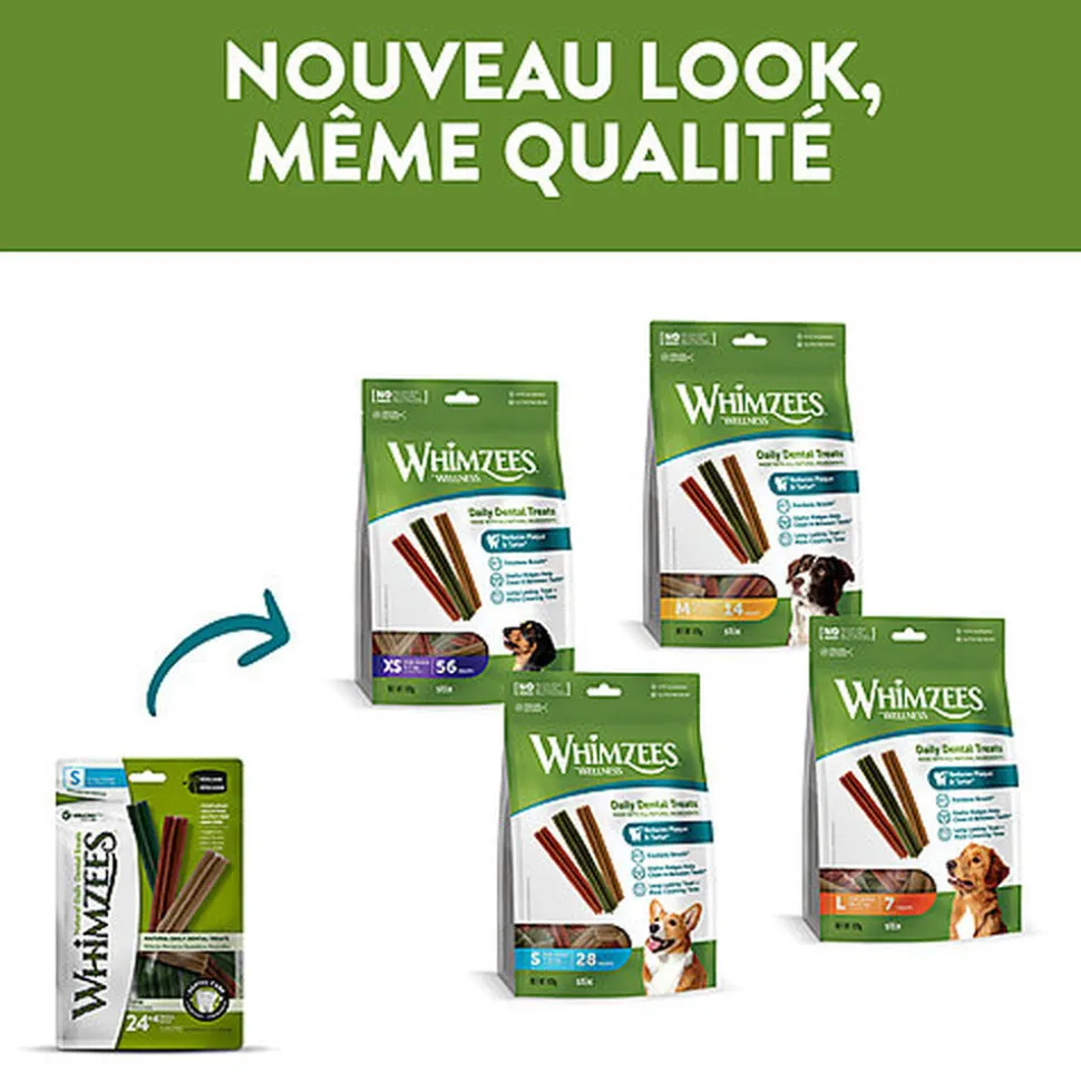 Whimzees - Bâtonnets Nature Natural Dog Treats XS pour Chien - x56