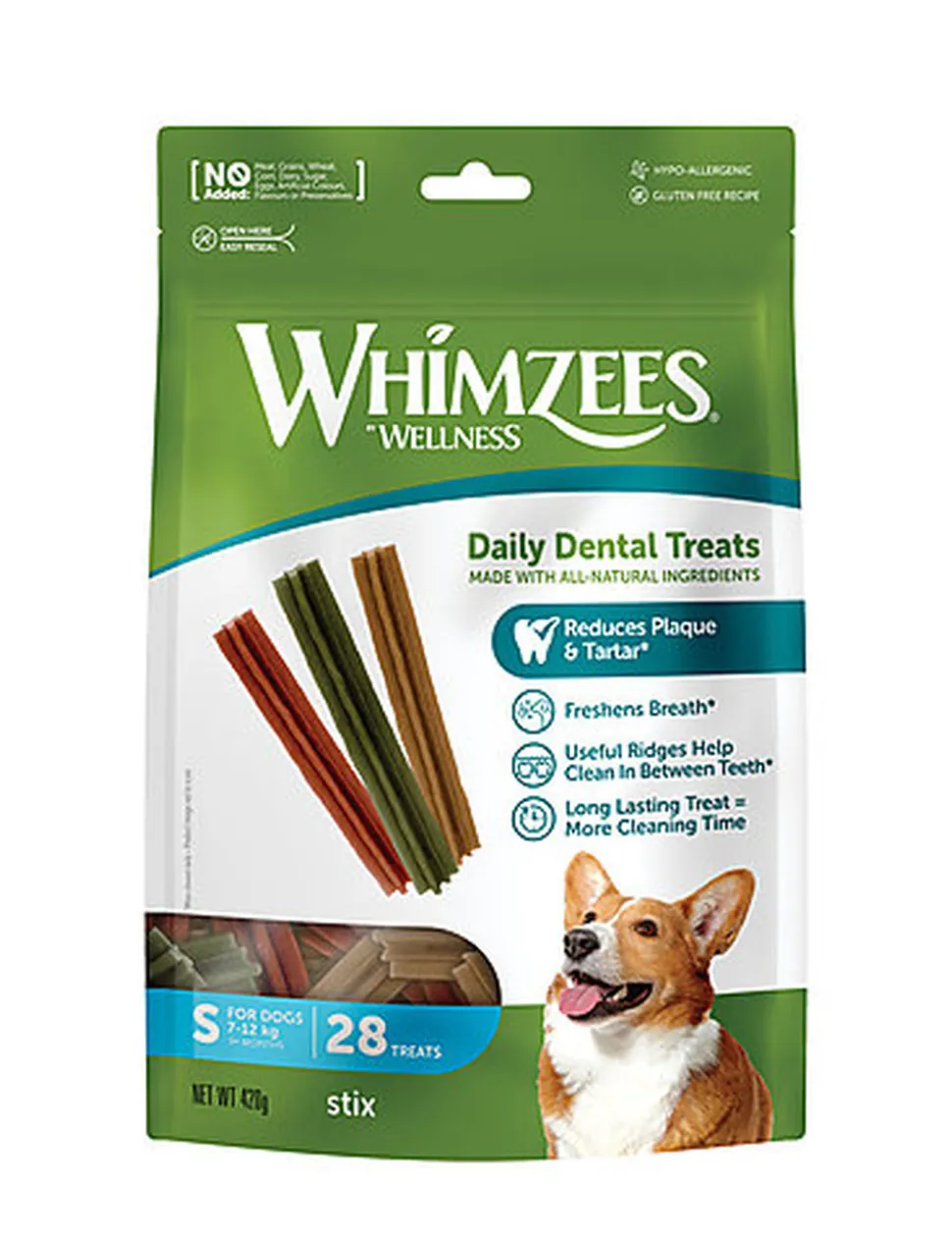 Whimzees - Bâtonnets Nature Dog Treats S pour Chien - x28