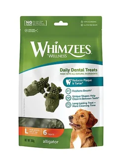 Whimzees - Friandises Alligator L Daily Dental Treats Pour Chiens - 360g