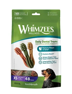 Whimzees - Friandises Brosse à Dents Dog Treats XS pour Chien - x48