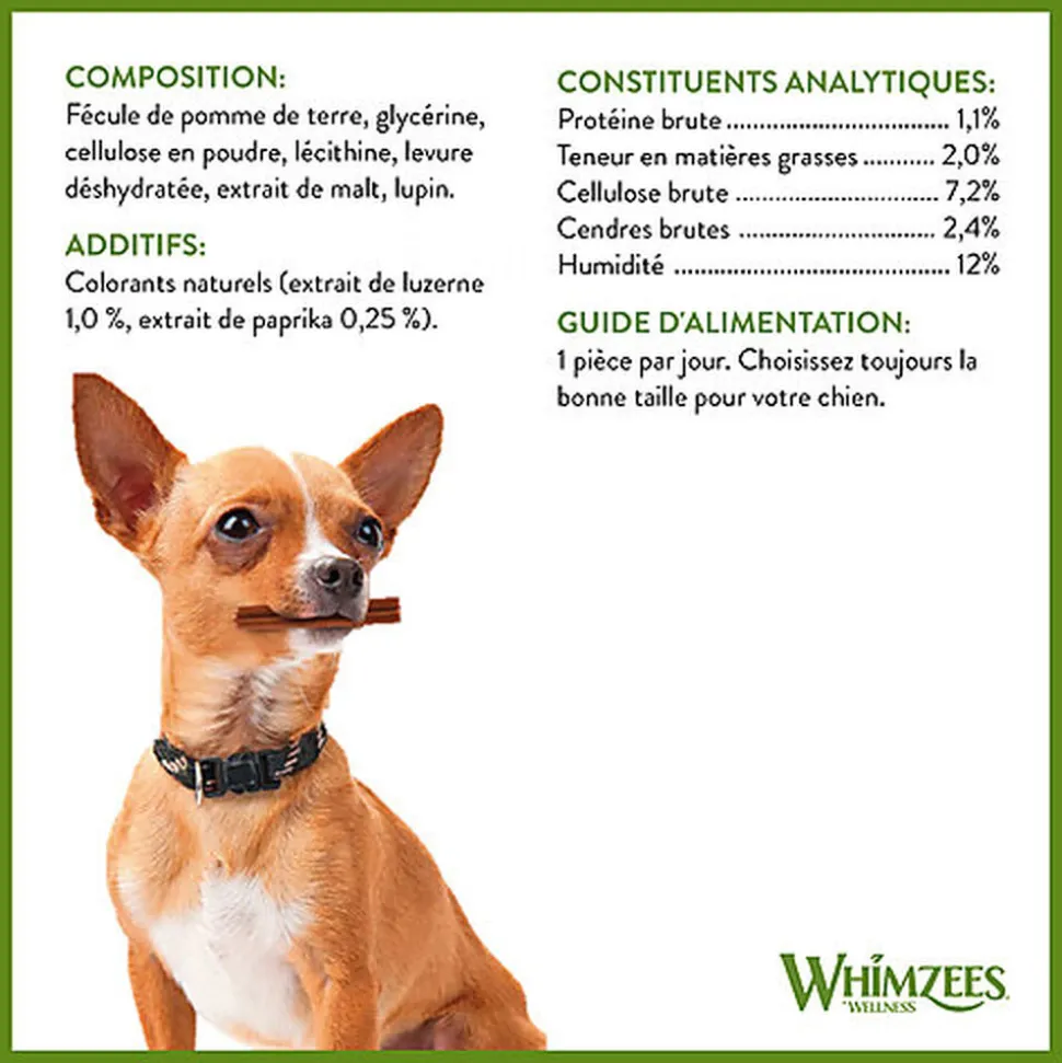 Whimzees - Friandises Dentaires Naturelles Bâtonnets pour Chien - M