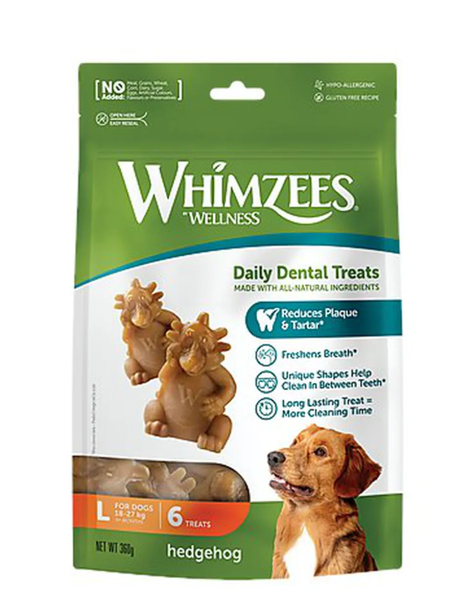 Whimzees - Friandises Hedgehog L Daily Dental Treats Pour Chiens - 360g