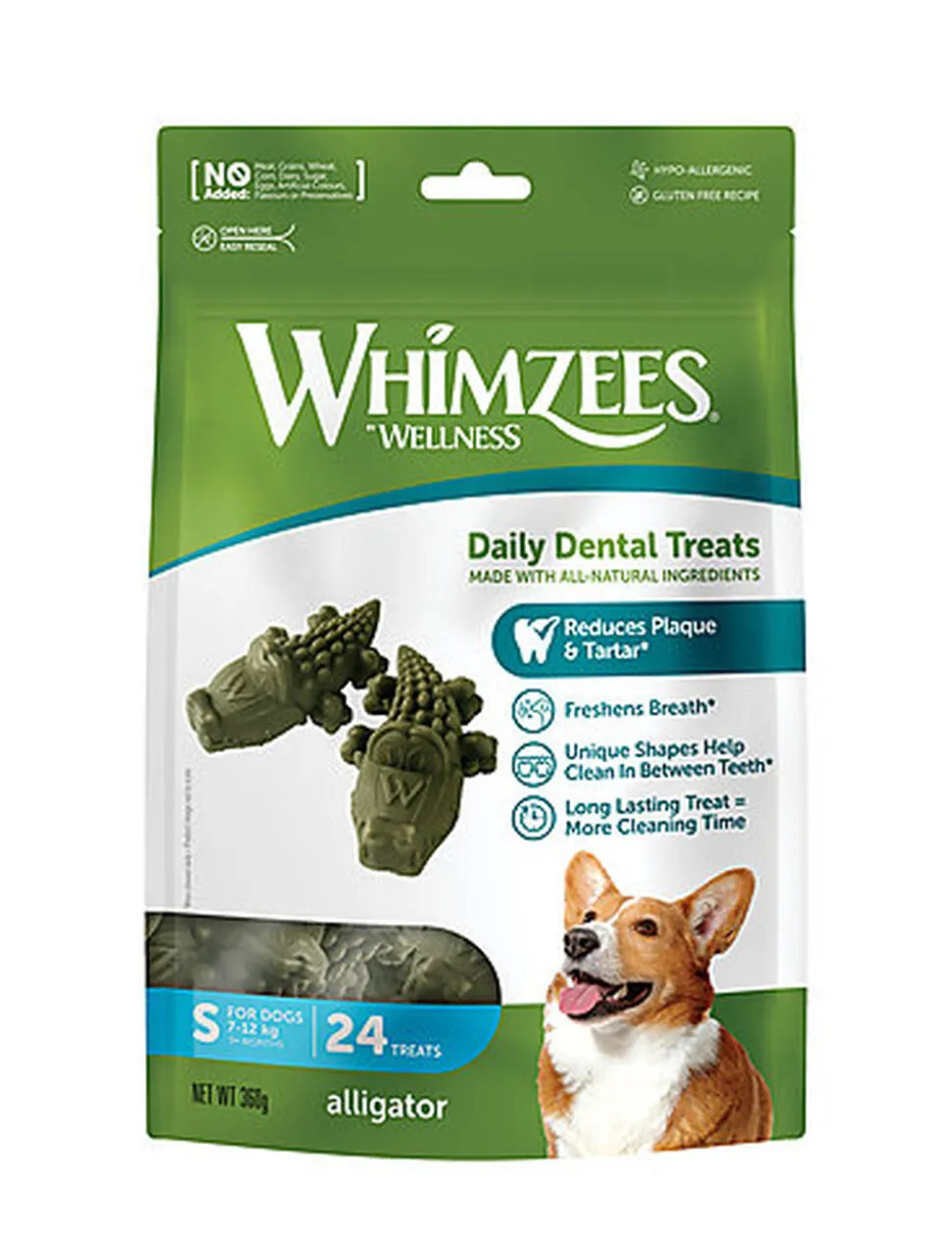 Whimzees - Friandises Nature Crocodile Dog Treats S pour Chien - x24