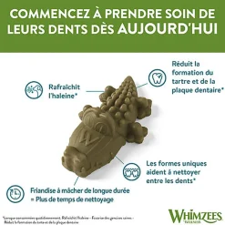 Whimzees - Friandises Nature Crocodile Dog Treats S pour Chien - x24