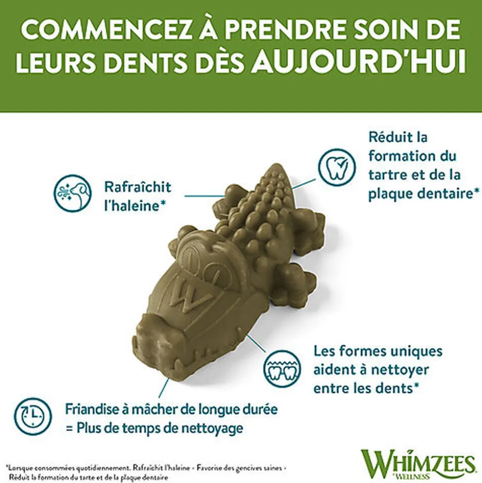 Whimzees - Friandises Nature Crocodile Dog Treats S pour Chien - x24