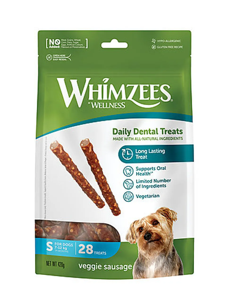 Whimzees - Friandises Saucisse Veggie Dog Treats S pour Chien - x28