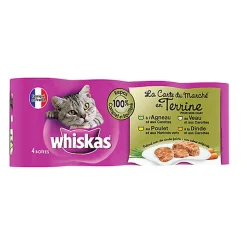 Whiskas - Boîtes La Carte du Marché en Terrine pour Chat - 4x400g