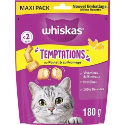 Whiskas - Friandises Temptations au Poulet et au Fromage pour Chats