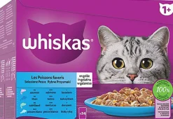 Whiskas - Sachets Fraîcheurs en Gelée aux Poissons pour Chats - 24x85g