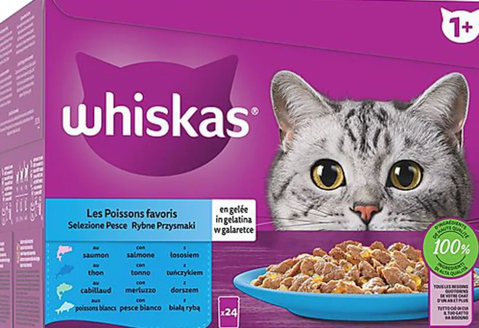 Whiskas - Sachets Fraîcheurs en Gelée aux Poissons pour Chats - 24x85g