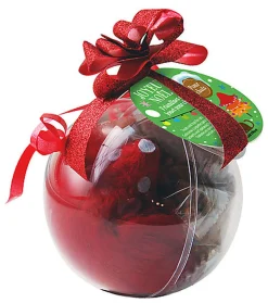 Wouapy - Boule Noël Friandises + Jouet au Poulet pour Chat - 25g